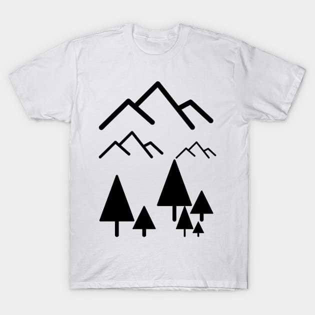 Tree near Mountain T-Shirt by Kiyiya Designs